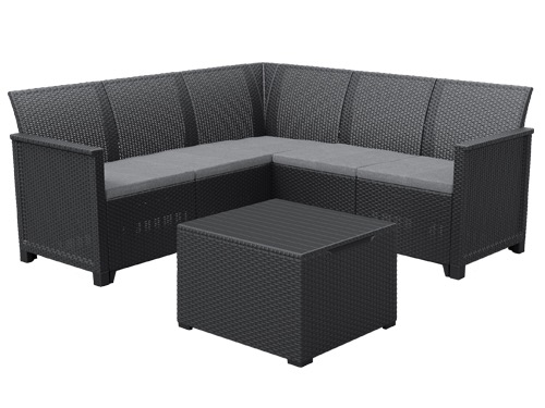 SET RATTAN KETER EMMA CORNER  ANTRACITE