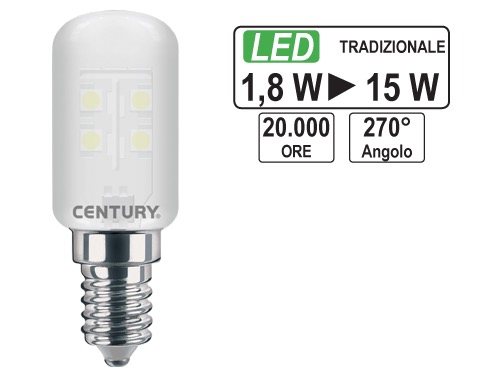 LAMPADINE CENTURY LED E14 FRIGO 1,8W