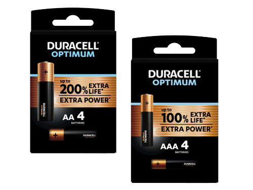 PILE DURACELL OPTIMUM BL.4 PZ.       -AA (cartone 16 BL)