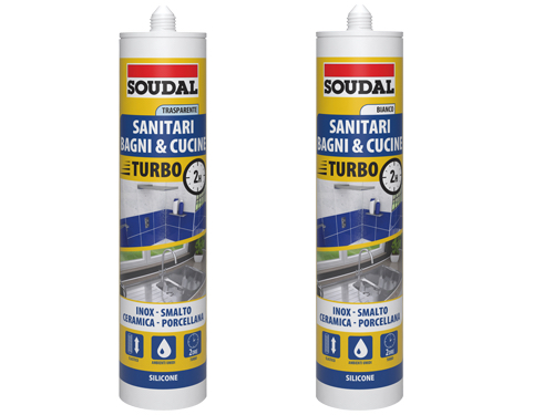 SILICONI SOUDAL SANITARI TURBO TRP.300ML (cartone 12 PZ)