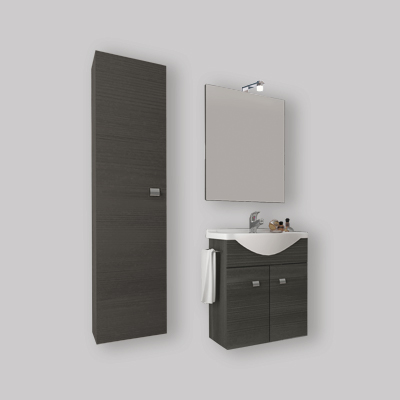 MOBILE DA BAGNO ZAFFIRO ROVERE SCURO Base cm 58 + lavabo