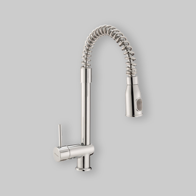 MISCELATORE LAVELLO CON MOLLA E DOCCIA ESTRAIBILE  H 42 - Cromo
