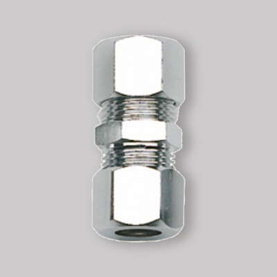 RACCORDO DOPPIO OTTONE CROMATO 3/8" - 10x3/8" - 10