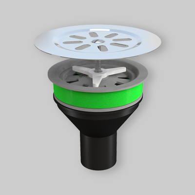 TAPPO PAVIMENTO GRIGLIATO CON GHIERA Ø 100 cromato