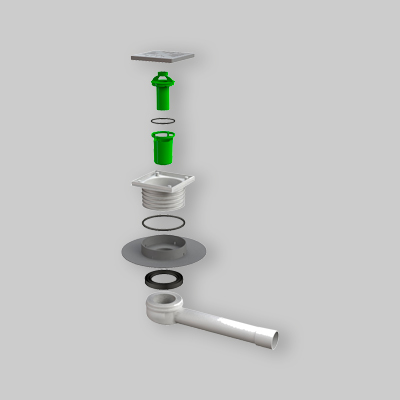 PILETTA DA PAVIMENTO CON SIFONE Scarico ad innesto 40/50