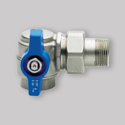 VALVOLA A SQUADRA PER COLLETTORI CON PRESA FRONTALE DX 3/4"