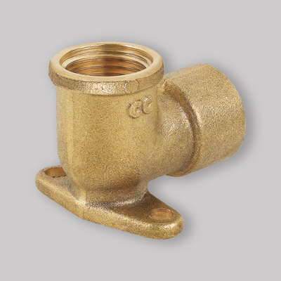 GOMITO CON FLANGIA F/F OTTONE GIALLO 1/2" x 1/2"