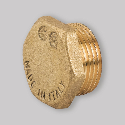 TAPPO MASCHIO ESAGONALE OTTONE GIALLO 1"