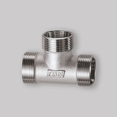 RACCORDO A TEE CON 3 MONOCONI CROMATO FAR 24 x 19