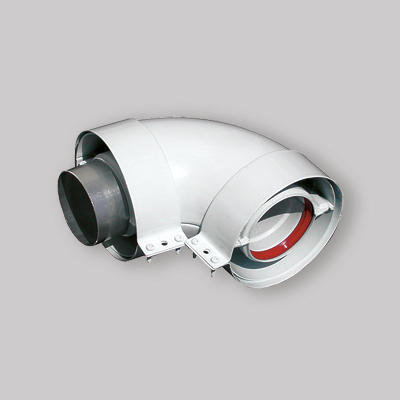 CURVA IN ALLUMINIO PER KIT COASSIALE A 90° Ø 60/100