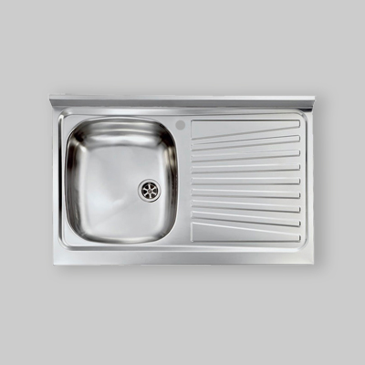 LAVELLO INOX 1 VASCA DA APPOGGIO "MONDIAL" 100 x 50 Dx