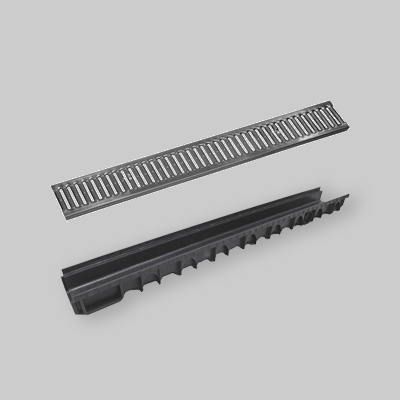 CANALETTA "NOR" MOD. B CON GRIGLIA ZINCATA 13 x 100 H. 15