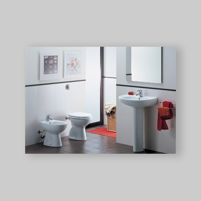 KIT BAGNO ALFA Kit 4 Pz con Vaso scarico a Terra