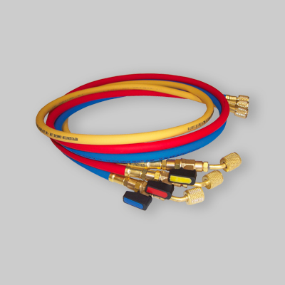 KIT TUBI FLESSIBILI PER GRUPPI MANOMETRICI MOD. A R22-R407. Att. 1/4" F x 1/4"