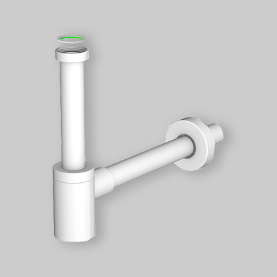 SIFONE D'ARREDO PER LAVABO "MIGNON" BIANCO 1"1/4  x Ø 32 mm