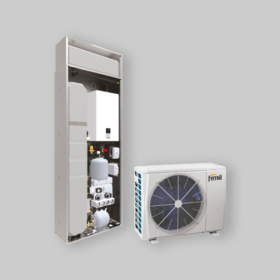 SISTEMA AD INCASSO CON POMPA DI CALORE IBRIDA REVERSIBILE ARIA-ACQUA "OMNIA S 3.2 HYBRID H IN" 10 Kw