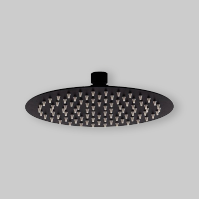 SOFFIONE DOCCIA INOX TONDO NERO Ø 300 mm
