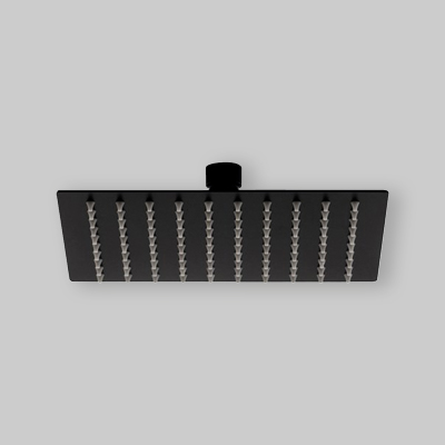 SOFFIONE DOCCIA INOX QUADRO NERO 200 x 200 mm