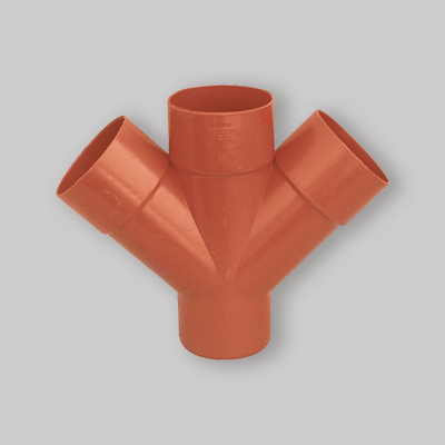 DERIVAZIONE DOPPIA A 45° IN PVC ARANCIO Ø 100