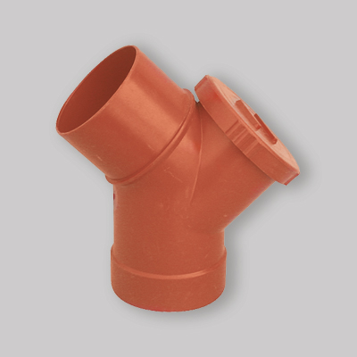 CURVA A 45° CON ISPEZIONE PVC ARANCIO Ø 100