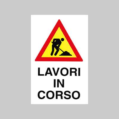 CARTELLO ''LAVORI IN CORSO'' cm 40x60 (cartone 10 pz)