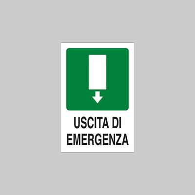 CARTELLO ''USCITA DI EMERGENZA'' cm 20x30 (cartone 10 pz)