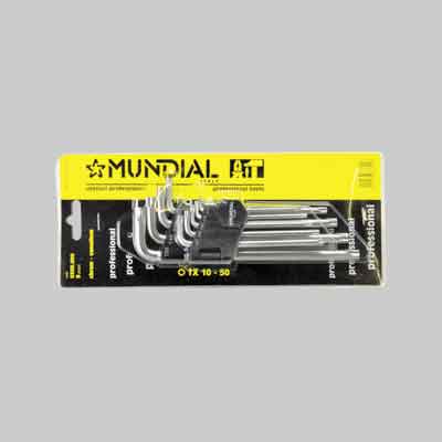 SERIE CHIAVI MASCHIO TORX MUNDIAL 9 pezzi (Tx 10÷50)