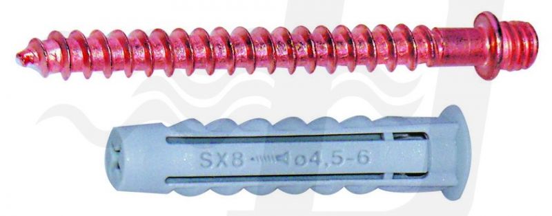 TASSELLO CON DOPPIA VITE M6 IN OTTONE RAMATO Lungh. 8 (cf. 5 NR)